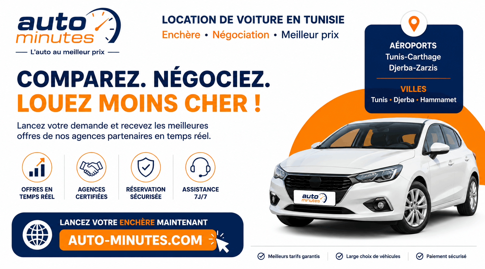 Location de voiture en Tunisie : comparez, négociez et réservez au meilleur prix