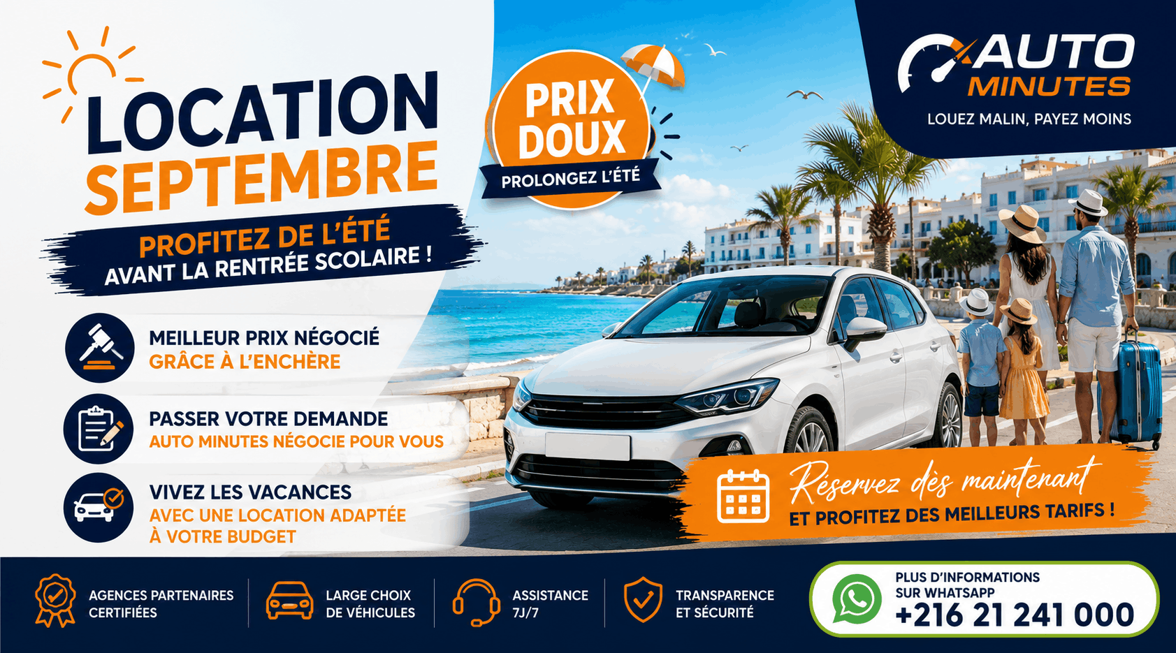 Location de voiture en septembre en Tunisie : une dernière escapade avant la rentrée